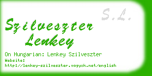 szilveszter lenkey business card